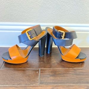 Fendi two tone sandals size 37 1/2 (7 1/2 US size)